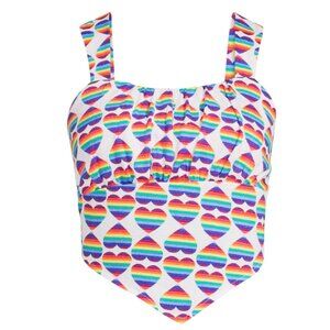 Madden NYC Juniors Tie Back Handkerchief Top